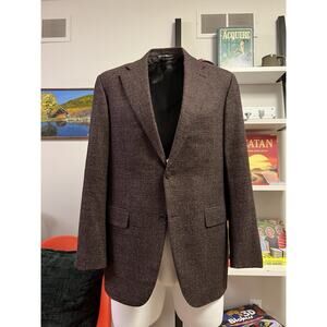 Canali Purple/Brown Textured Wool Sport Coat 56L